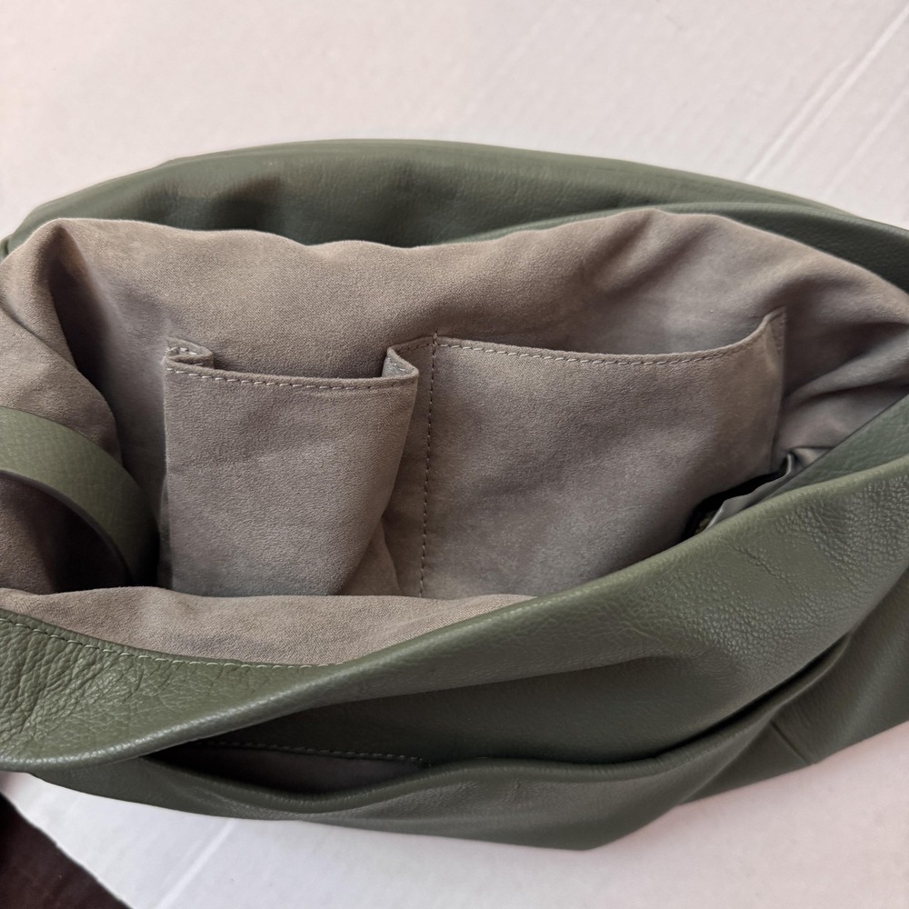 Vince Camuto Valda Leather Tote Bag Fig Leaf Green Crossbody Shoulder Hobo Bag‎ - Picture 11 of 16